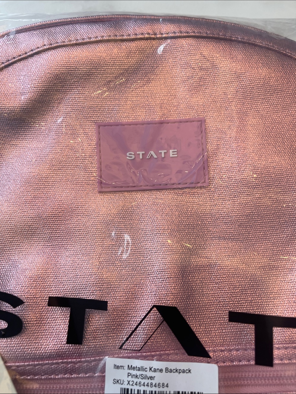 STATE Metallic Rose Pink Backpack with Tassel - Picture 2 of 4